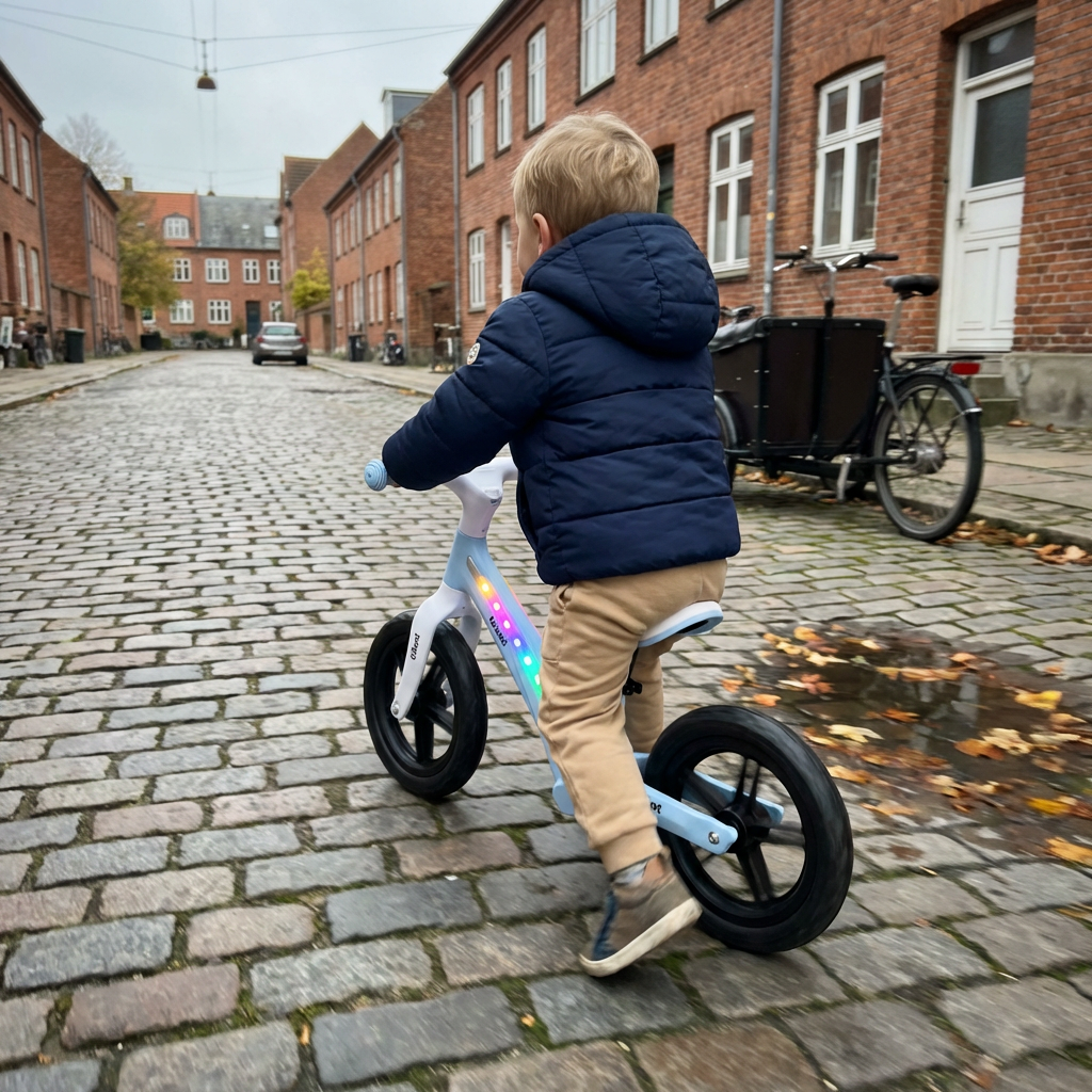 Glimmt - Løbecykel med LED til børn 3-7 år - Blue - Løbecykel - Babyhelp.dk
